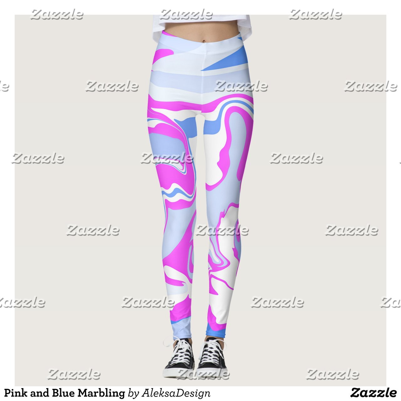 Pink and Blue Marbling Leggings - Gym Fashion,... Yoga Pants Designs