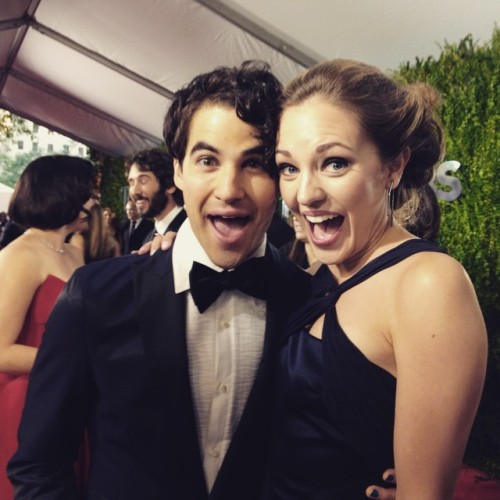 darrenkey-blog:playbill: The cutest #tonyawards red carpet co-hosts! @darrencriss @lauraosnes