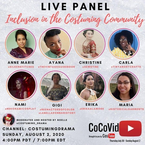 Join us for a panel on Inclusion in the Costuming Community. We will go live on @costuming_drama &rs