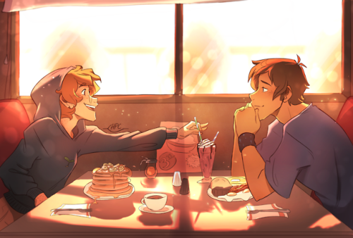 honestlyprettychill:These two would absolutely do breakfast dates in their pajamas XD