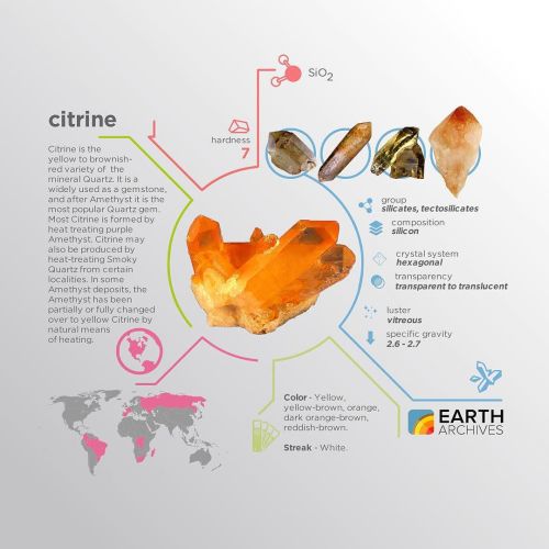 eartharchives: Some kinds of quartz, when naturally superheated, turn a yellowish color becoming cit