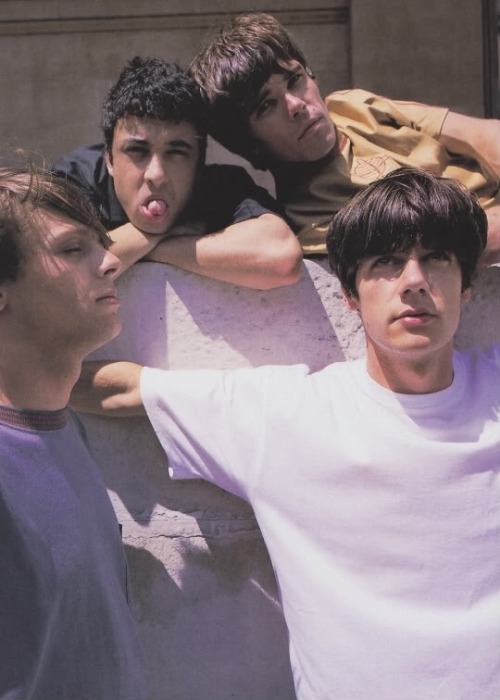 thestonerosesphotos: The Stone Roses photographed outside London’s YMCA, mid-1989, by Peter Anderson