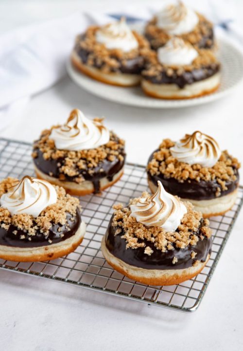 S’Mores Doughnuts with Chocolate Glaze | Bakes by Brown Sugar