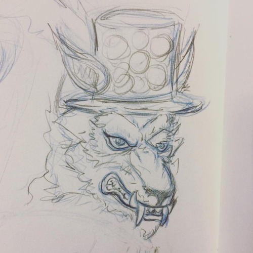 Here, y’all. I drew this grumpy werewolf in Noddy Holder’s hat. You’re welcome. #fronkensteendrawsth