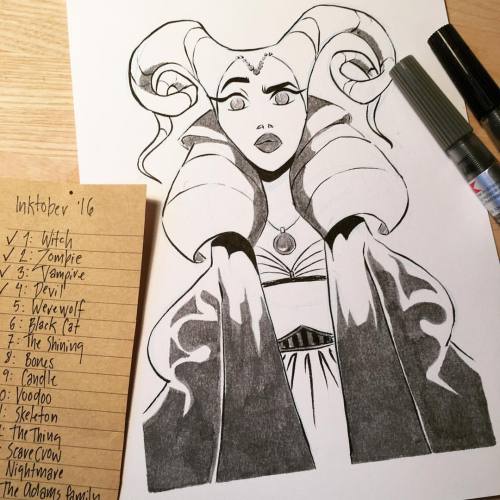 pernilleoe:  Inktober day 4: #Devil - it’s only 4 days, but I think I might make it this year ;) #inktober #inktober2016 #drawing #doodle #girlsinanimation #sketch 