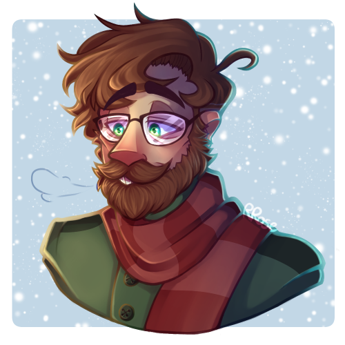 rascal-rose:My sister had a big brain idea; harvey grows out his facial hair during winterbonus meme