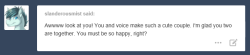 ask-blue-fiction:  Blue: The happiest I’ve ever been ^.^slanderousmist  D’awww &lt;3