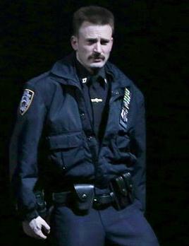 beardedchrisevans: Chris Evans on stage at the first preview of Lobby Hero - 03/01/2018