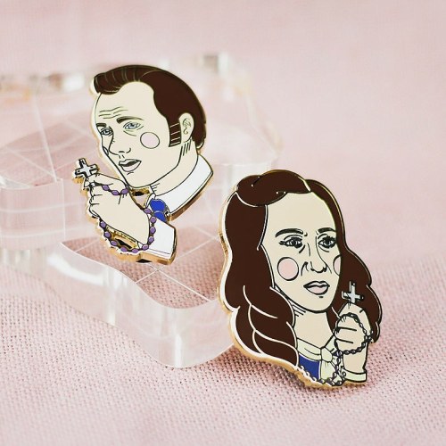 My fave duo pin set in the shop now!by @hey.abeni#thewarrens #theconjuring #edandlorrainewarren 