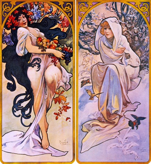 Alphonse Mucha, The Four Seasons (1896-1890)