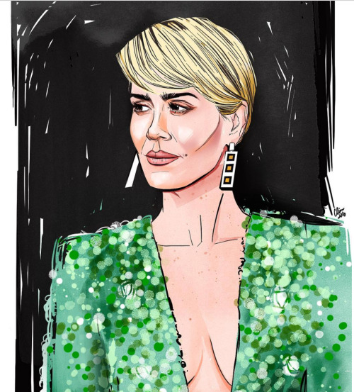 Thank You Again@CriticsChoicefor Featuring My Illustration Of@MsSarahPaulsonon The Red Carpet Of The