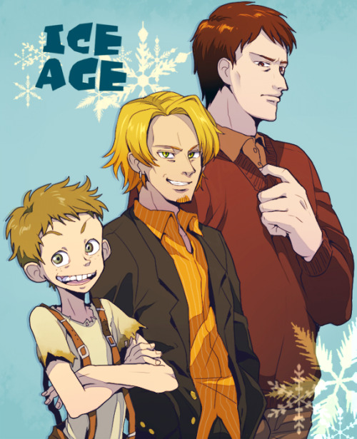 Ice ageAlguien mas piensa que Diego luce como el hijo de Zoro y Sanji de One piece ??? yaoi everyw