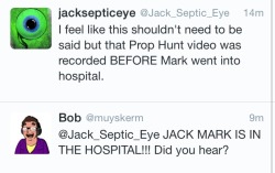 therealjacksepticeye:  warfstacheandthewinchesters:You guys are killing me xD  The comments on our videos are getting ridiculous with people asking about it. I had 16 comments in a row all asking “How can Mark play, isn’t he in hospital?” 