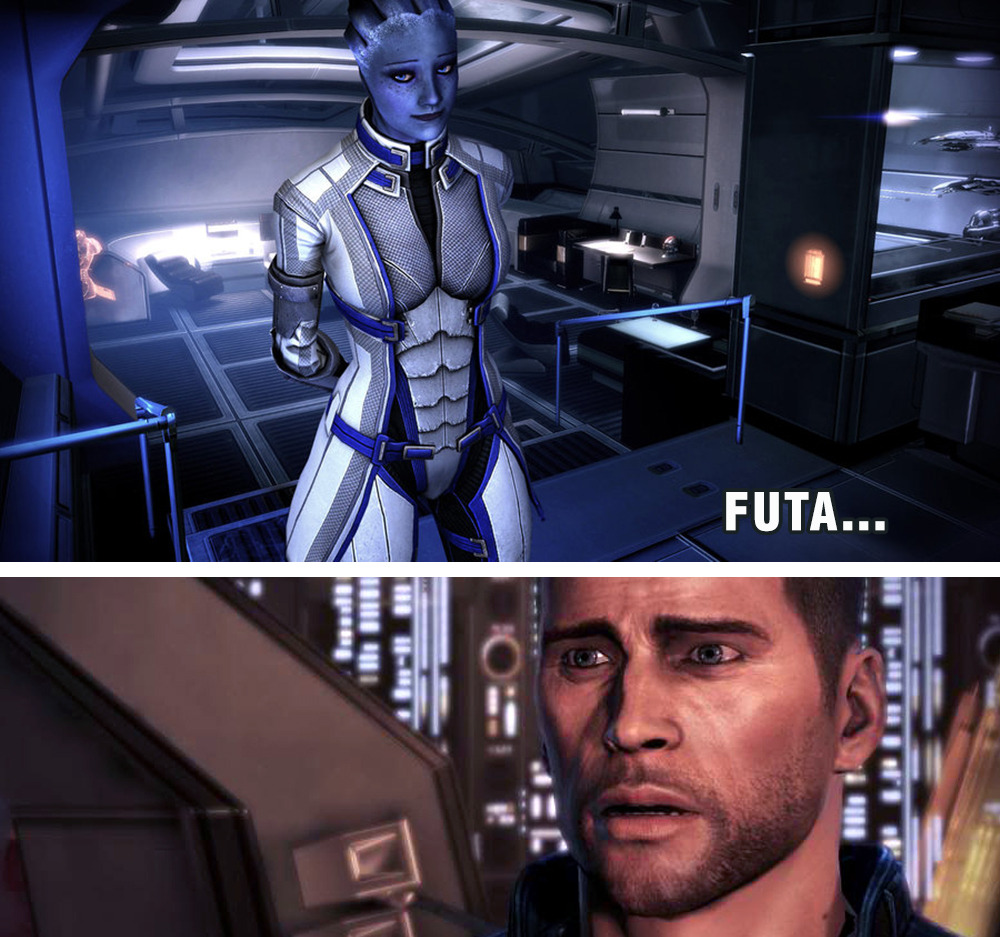 geekearth:  Liara   Shepard: The BIG Question (Mass Effect)  This is gold