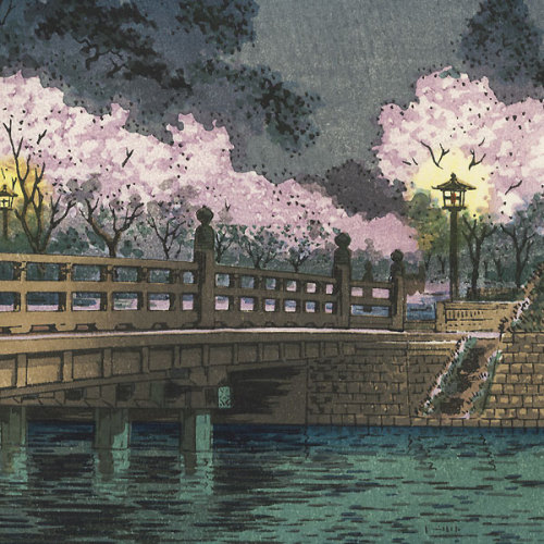 Benkei Bridge at Night (Detail)   -    Tsuchiya Koitsu  1933Japanese  1870 - 1949