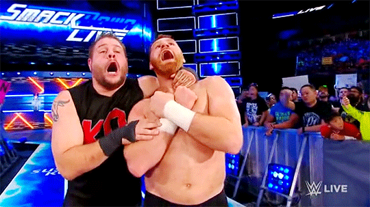 mith-gifs-wrestling:Sami doesn’t need you to sing his song anymore; Kevin’s got