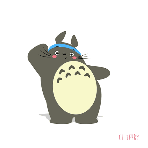 soul-vintage: clterryart: Day 90. Totoro beats his mid week blues with extra cardio followed by ext