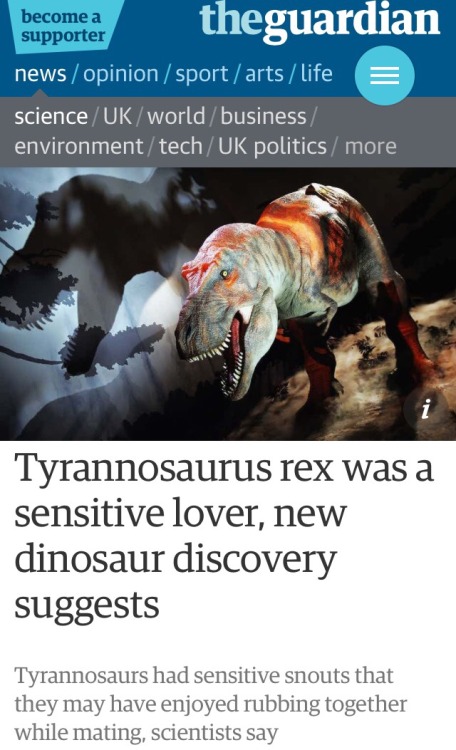 aconissa:this is the kind of hard-hitting news we need more ofSo part of the T-Rex courtship ritual involved playing “go