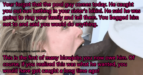 littlesissyslutcaptions:  Hundreds of Original Sissy Captioned gifs! Original cheating and cuckold captions! 