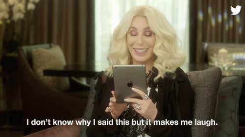 XXX blairwitchz: Cher reads her own tweets. photo