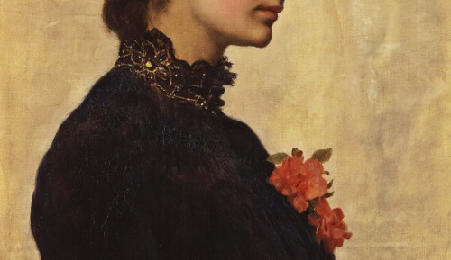 detail of Marion Collier (née Huxley) by John Maler Collier, 1882-1883.