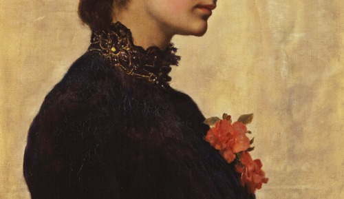 pre-raphaelisme:detail of Marion Collier (née Huxley) by John Maler Collier, 1882-1883.