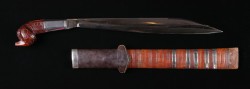 art-of-swords:  Visayan Binagong Sword Dated: early 20th century (WWII or before) Geography: Central Philippines Measurements: overall length 23 ½ inches (59.69cm); blade length 17 inches (43.18cm) ; blade back edge ¼ inches (0.63cm) The blade of the