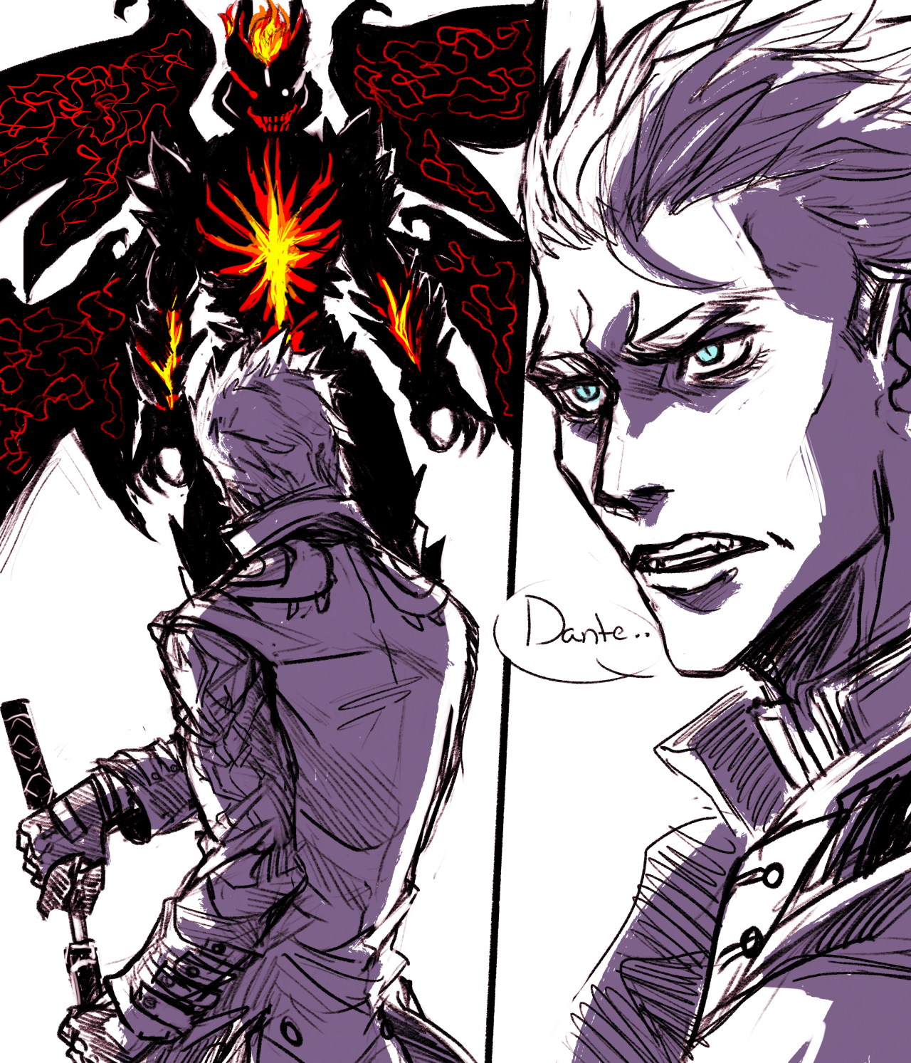 Dante and Vergil (Devil may Cry) Fan Art by busasami