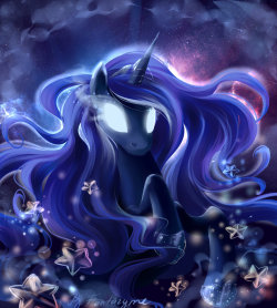 c-d-e:  republique-lunaire:  Night Dream Princess by =fantazyme   Damn, been a while since there’s been any decent mlp luna fanart.