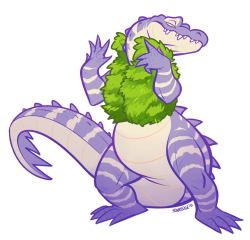 squeedgeart:  Saw this little swamp fashionista and immediately knew this was necessary   oh god, haha xD I knew what that link went to before i clicked it. I&rsquo;m glad that gator got some fanart!