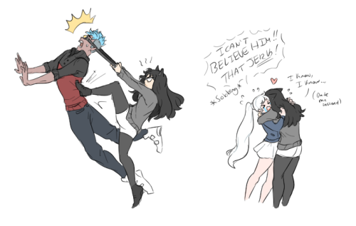 stream shenanigans part 1………………….. that one ice skating au….neptune is instructor weiss’s bf but hes a bad bfthen blake attacks, consoles weiss, and they skate off together as gfs while nep lays