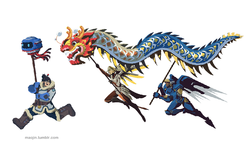 maojin:  the sprays for lunar new year in overwatch are so cute ;_;