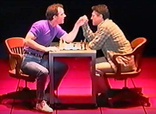 broadwayoutofmyleague: elflady: The Chess Game  Michael Rupert & Stephen Bogardus in March of th