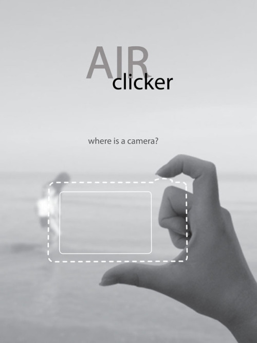 AirClicker - A Bluetooth enabled camera lens and a motion-sensor shutter button with high quality video recording mounted on two rubber bands. Precious moments are captured with a simple click gesture and the images get transferred to your synced smartpho