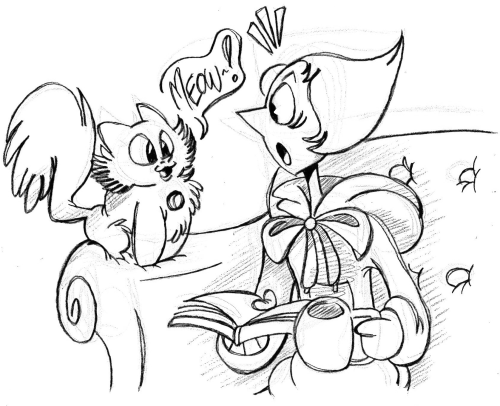 kevinarsenault:  T’was the day when Pearl learned something about cats. (The hoodie was inspired by gracekraft’s designs.)