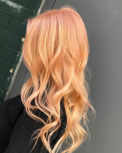 When peach goes so right.  I used all #Wella color for this pastel peach and I couldn’t be mor