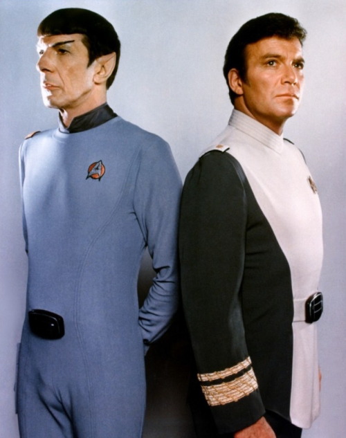 humanoidhistory:Leonard Nimoy and William Shatner in a publicity still for Star Trek: The Motion Pic