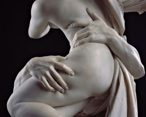 femalebeautyinart:The Rape of Proserpina (detail) by Gian Lorenzo Bernini, 1622