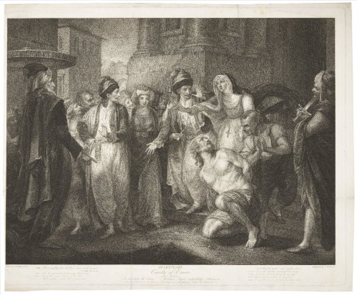 Comedy of Errors. Act V, Scene I. A street before the Priory. Merchant,  Angelo, Lady Abbess, A