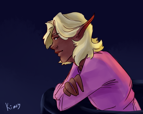 kimostv: quick taako bc its MY birthday and I get to decide what to draw to celebrate [ID: digital p