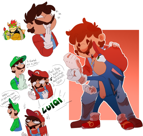 maiden-arts:  so… i’ve been seeing Mario vs Sonic and thought, but what if…No?  what started out as 