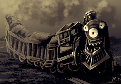 BOOOM! DOOOM! CHOO CHOOOO!Just a quick painting of the sentient trainbeast from URealms Live S2 Camp