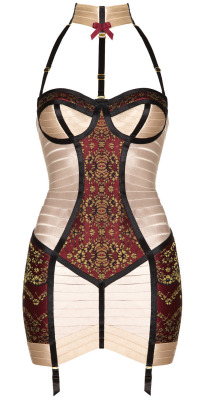 luellaarbre:  martysimone:  Bordelle | “Northern Belle” Girdle Dress in burgundy | FW2015-16 Collection  bury me in this