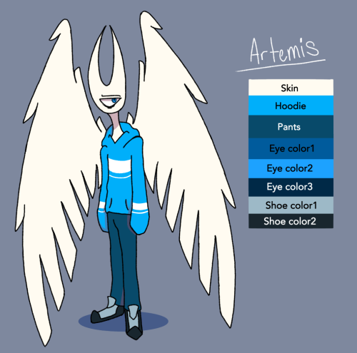 Ref Sheet Comparison Of My Angel Character Artemis. First Ref Sheet Was Done In Nov 2021, He Had No Jawline.