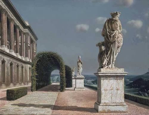 Terrace with Pergola   -     Carel Willink, 1951Dutch, 1900-1983Oil on canvas