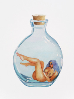 stellablu:  Bottled UpA tiny watercolor collection Originals