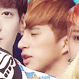 leo and yixing together x 2 / leo whispering to luhan / ken having an animated conversation with bae