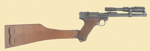 peashooter85: German DWM 1920 commericial artillery Luger with mounted scope. from Simpson LTD