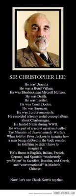 taurielgalaeme:  It’s a sad day for those passionate for history, metal, and fandoms. RIP Christopher Lee, we will miss your badassery.