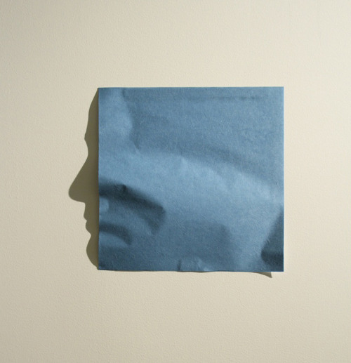 artchipel:Kumi Yamashita - Origami. Creased Japanese paper, single light source, shadow, 366x366x1cm